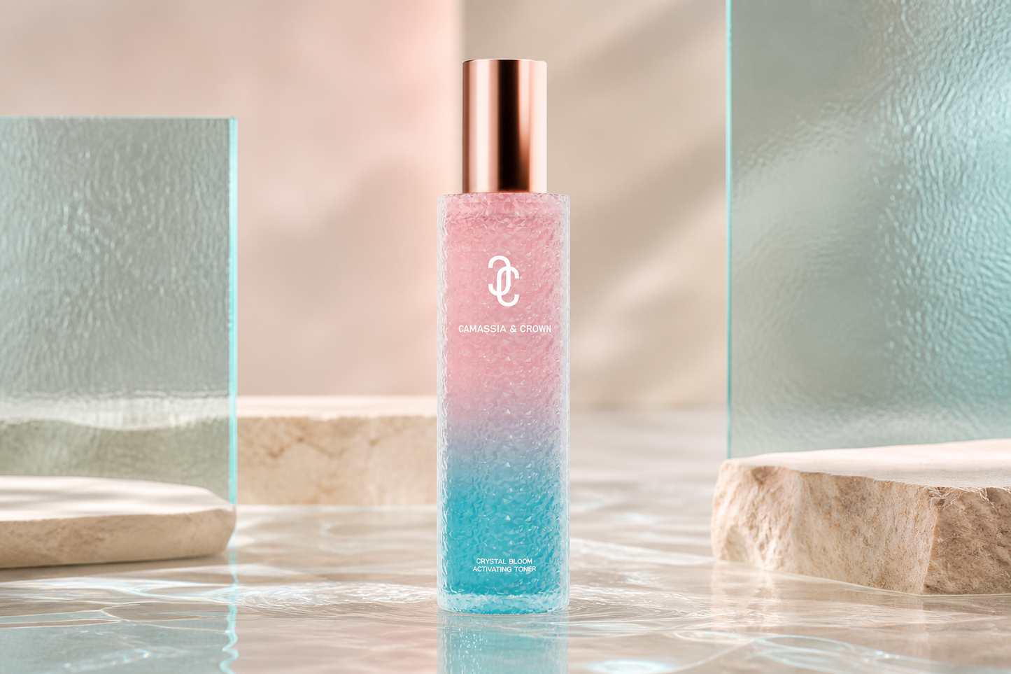 Crystal Bloom Renewal Essence Toner Hydrating essence toner for glow and skin comfort.