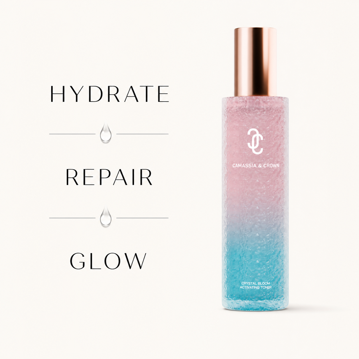 Crystal Bloom Renewal Essence Toner Hydrating essence toner for glow and skin comfort.