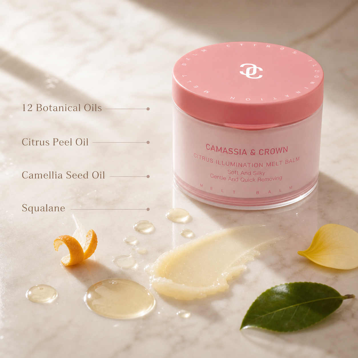 Citrus Illumination Melt Balm Balm-to-milk cleansing balm for makeup and sunscreen removal.