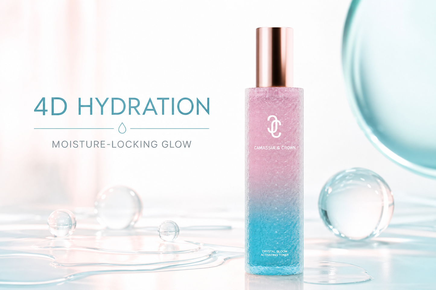 Crystal Bloom Renewal Essence Toner Hydrating essence toner for glow and skin comfort.