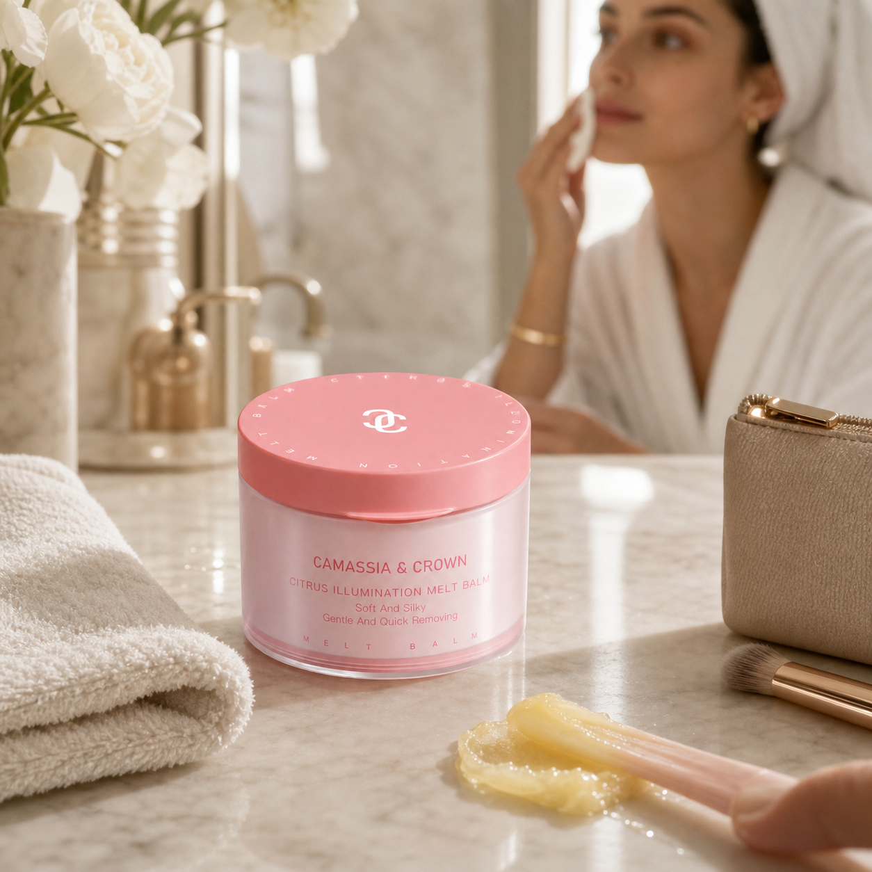 Citrus Illumination Melt Balm Balm-to-milk cleansing balm for makeup and sunscreen removal.